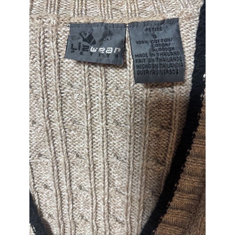 Lizwear Petite Small Vintage Knit Cardigan Old Money Aesthetic 90s Preppy - Picture 9 of 11
